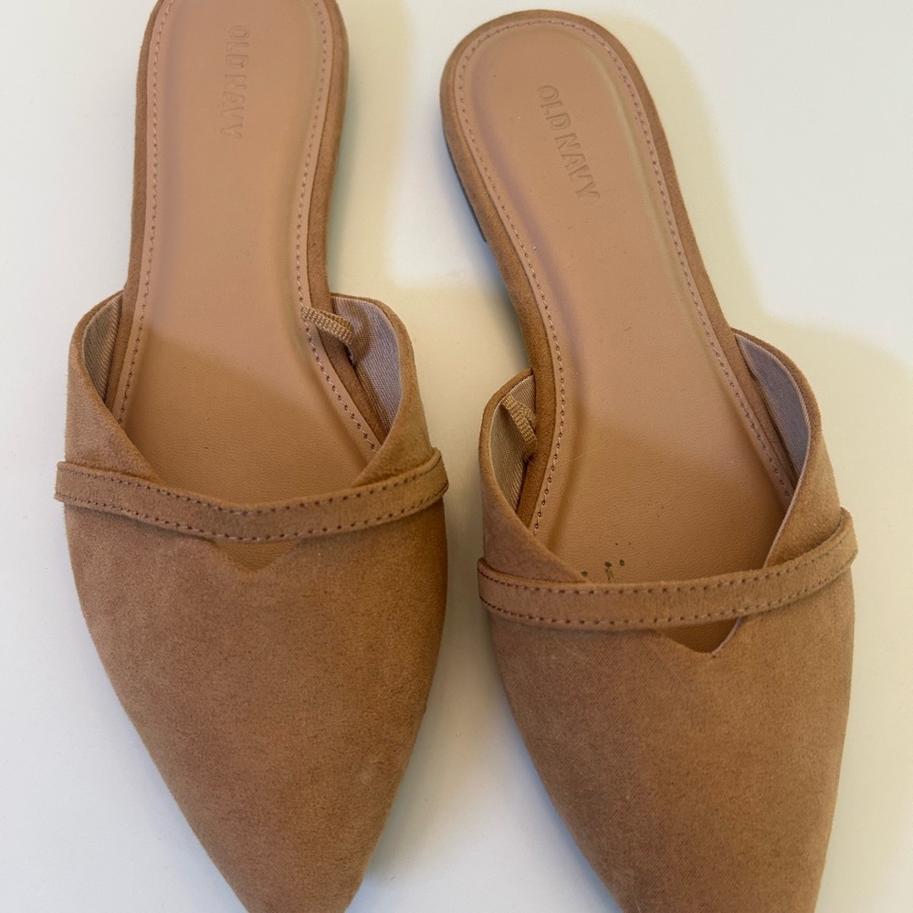 Old Navy Women's Tan Suede Mules